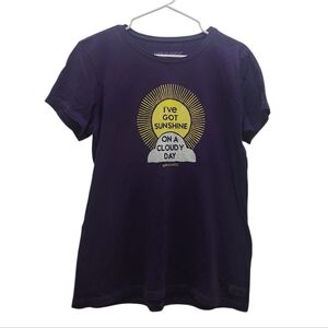 Life Is Good Purple Crusher Lite Tee with Yellow I Got Sunshine Design Size XL